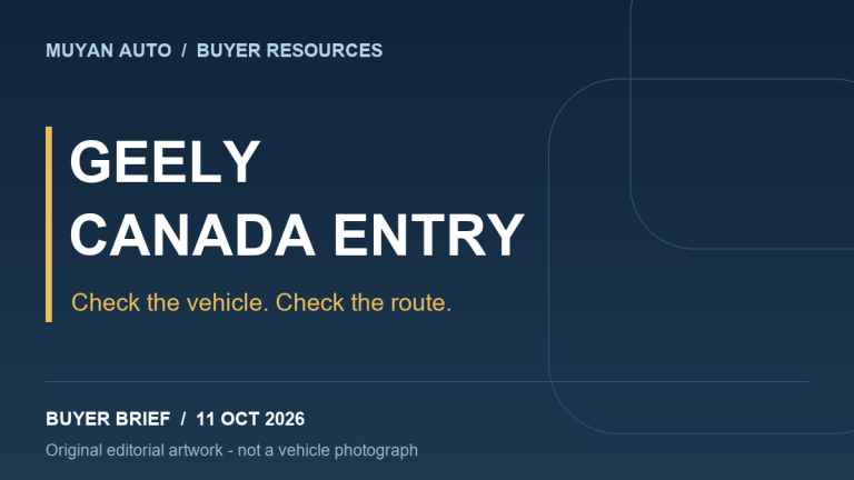 MUYAN AUTO buyer brief: Geely Canada entry and checks for overseas car buyers